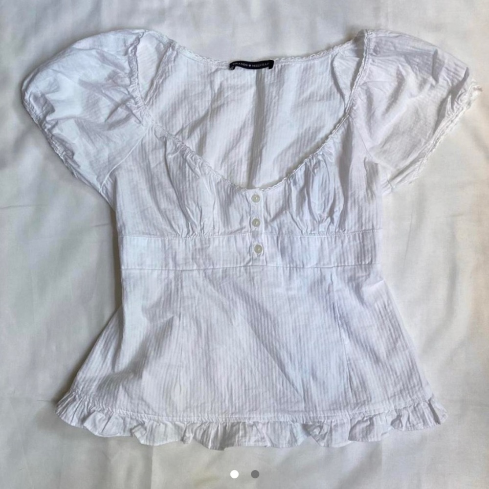 Brandy Melville Blair Cotton Ruffle Top